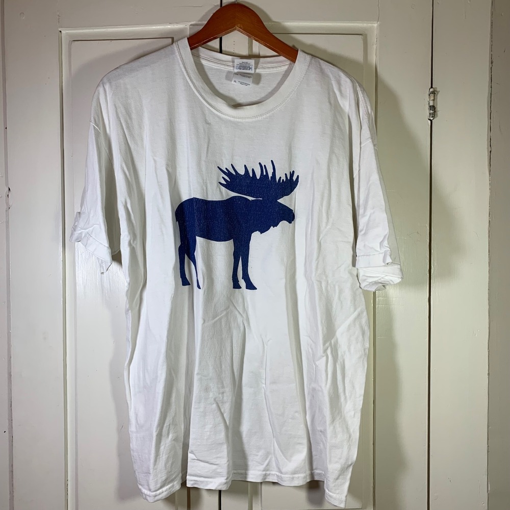 Blue Moose Vail Colorado Pizza Graphic T-Shirt Gildan Mens XL White Souvenir - Picture 1 of 9